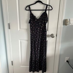 & Other Stories Dress size 8 navy floral dress with ruffles